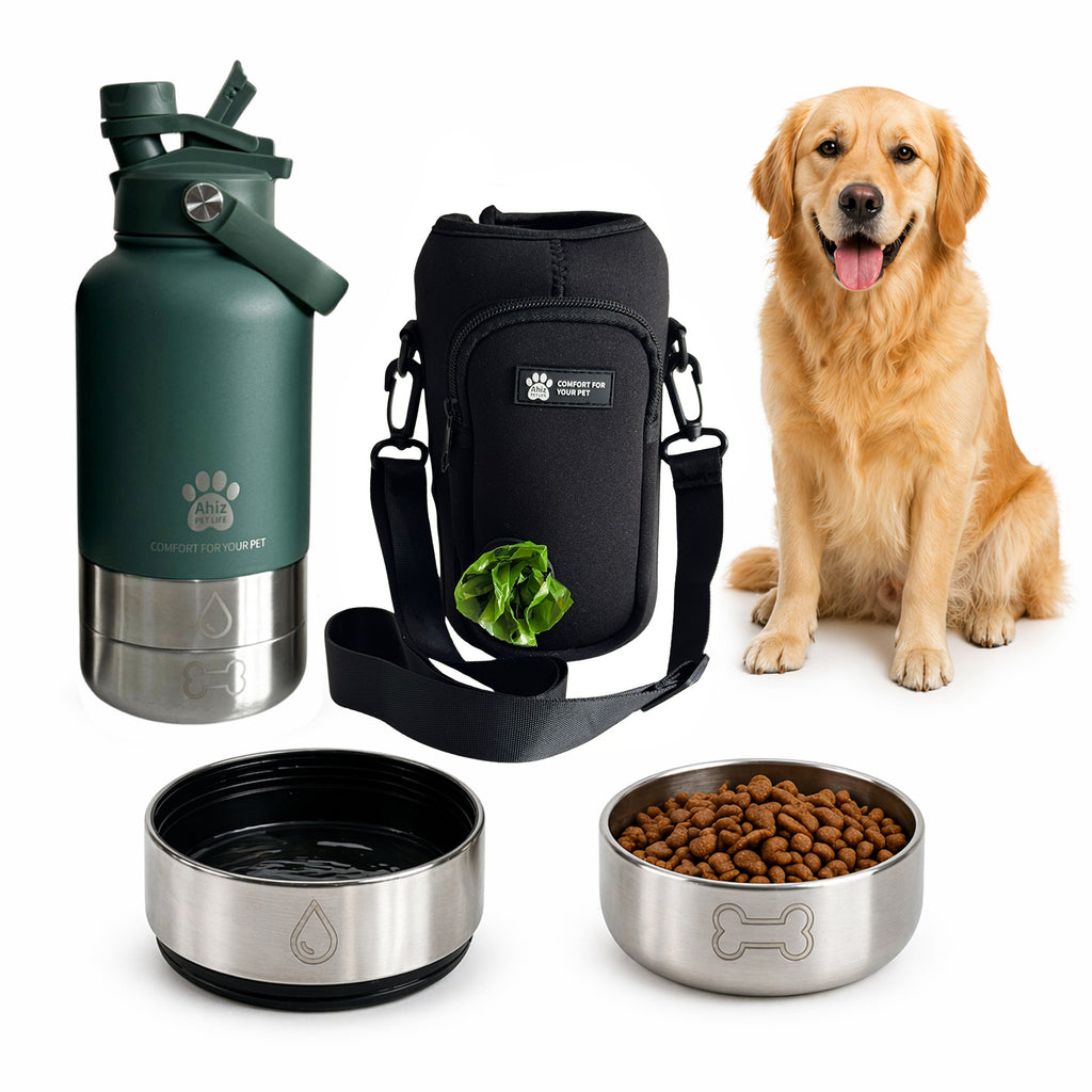3-in-1 Dog Water Bottle with Carrier Bag