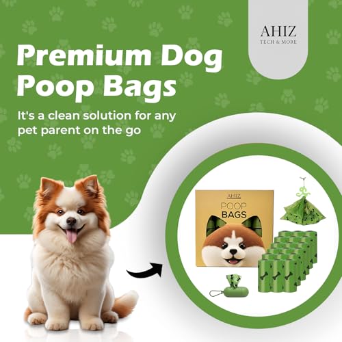 Dog Poop Bags. Eco-friendly, Thick, Strong, Leak-Proof Bags. Lavender Scented, Biodegradable. Green