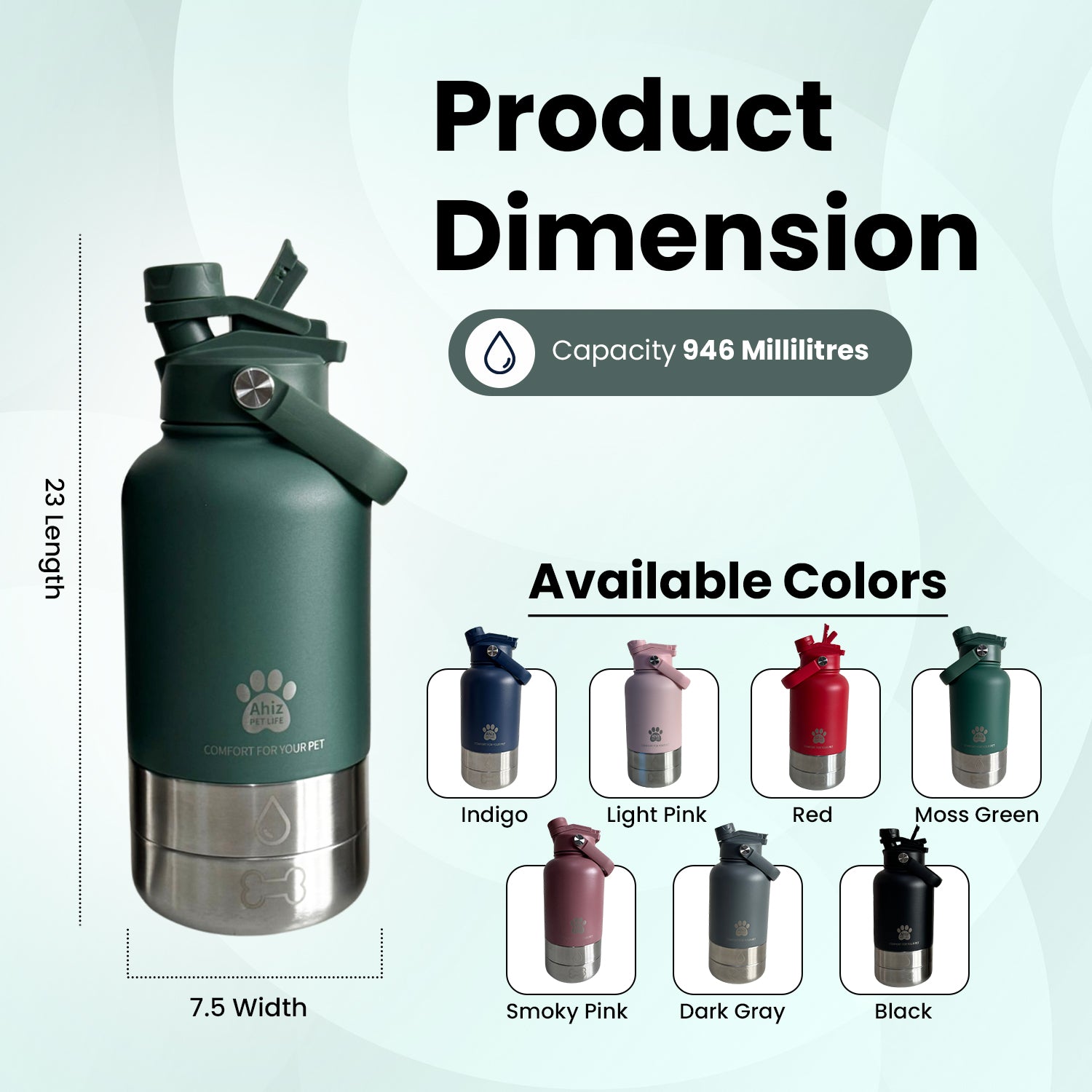 3-in-1 Dog Water Bottle with Carrier Bag