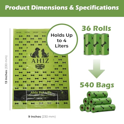 Dog Poop Bags. Eco-friendly, Thick, Strong, Leak-Proof Bags. Lavender Scented, Biodegradable. Green