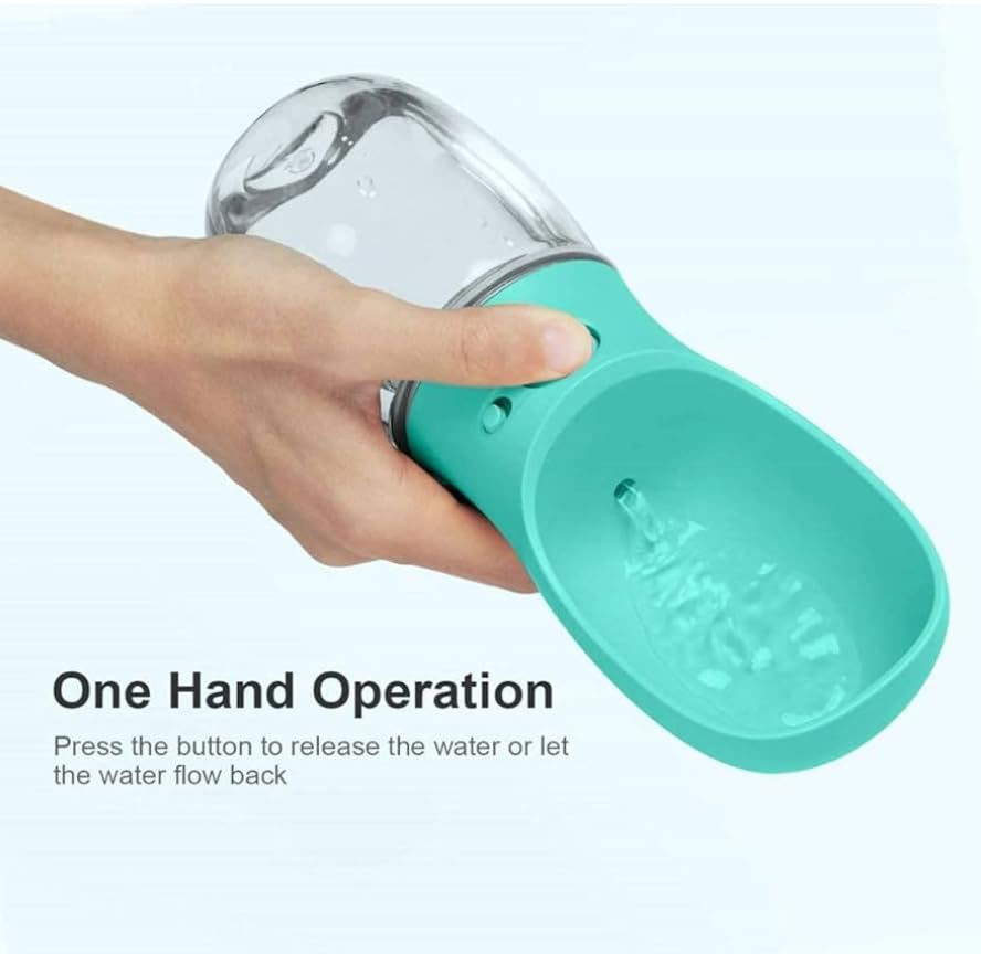 AHIZ Portable Pet Water Bottle 350ml- Leak-Proof Water Bottle with Strap, Antibacterial, Food-Grade Material for Dog & Cats, Outdoor walks/Travel, Multiple Colours. Dog & Cat Gifts.