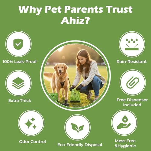 Dog Poop Bags. Eco-friendly, Thick, Strong, Leak-Proof Bags. Lavender Scented, Biodegradable. Green